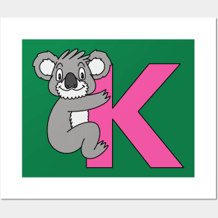 Letter K with Koala Posters and Art